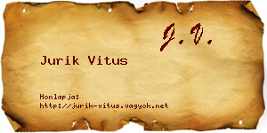 Jurik Vitus névjegykártya